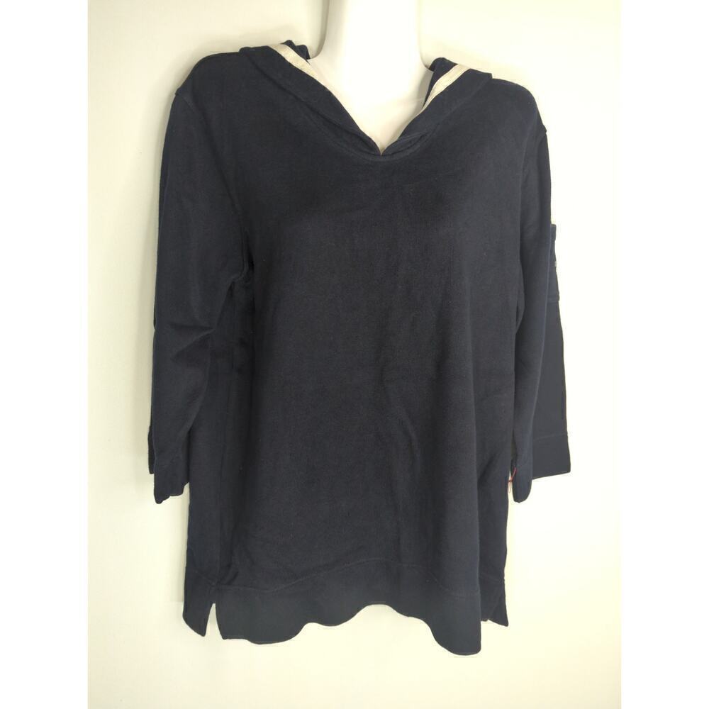 Lauren Ralph Lauren Women's V-Neck Half Sleeve Pullover Sweater Blue Size Small